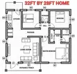 40ft x 50ft 3-Bedroom House Design & Cost - 1