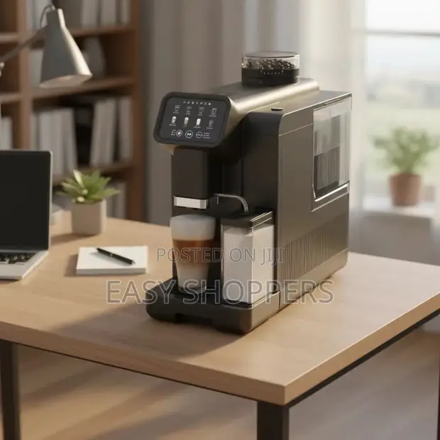 Modern Matte Black Fully Automatic Espresso Machine - 1