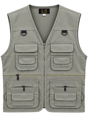 Gray Multi-Pocket Utility Vest