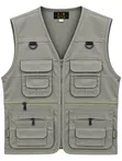 Gray Multi-Pocket Utility Vest - 1