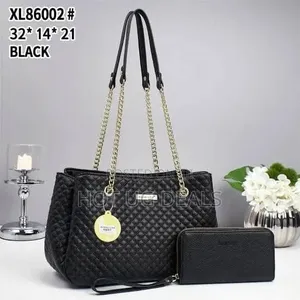 Xuanli Lisa Classic Grey Quilted Handbag Set with Wallet
