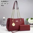 Xuanli Lisa Classic Grey Quilted Handbag Set with Wallet - 2