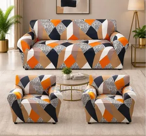 Geometric Print Stretch Sofa Cover Set (7 Seater)