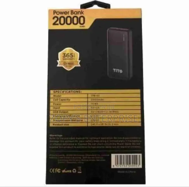Tito 20000mAh Power Bank with Torch - 1