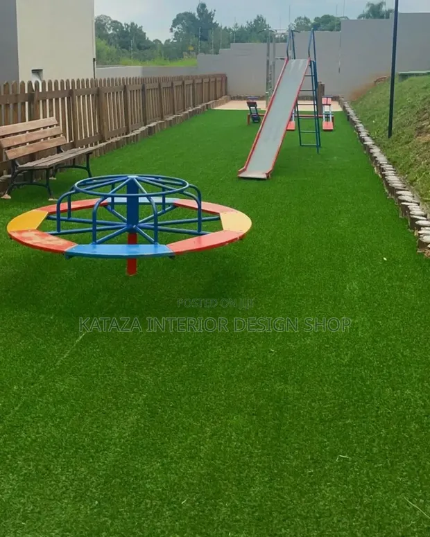 Kids Playing Ground Green Grass Carpet - 1