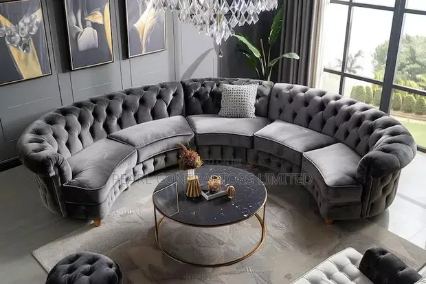 Round Chesterfield Sofa Set - Any Colour/Material - 1