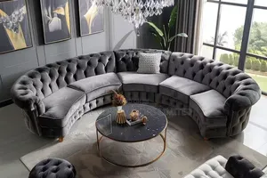 Round Chesterfield Sofa Set - Any Colour/Material