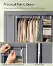 Grey Metal Frame Fabric Wardrobe - 3