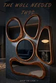 3D Wooden Wall Mirrors - Natural Wood Texture - 1