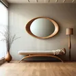 Wooden Wall Mirror with Handcrafted Frame - 1