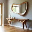 Wooden Wall Mirror with Handcrafted Frame - 2