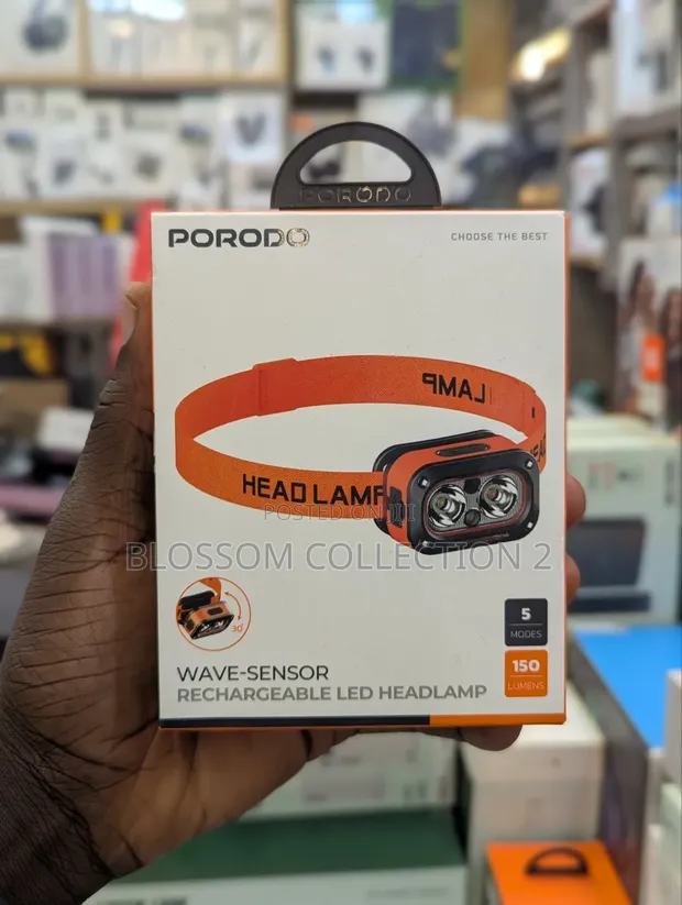 Porodo Wave-Sensor Rechargeable LED Headlamp - 1