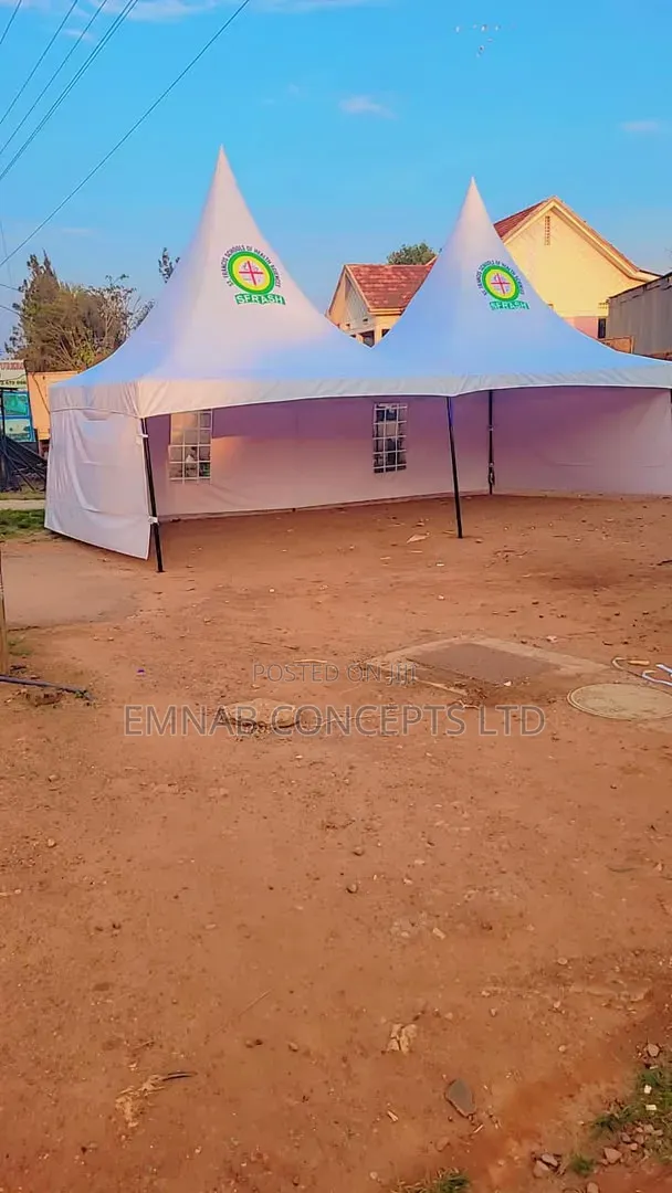 100 Seater Tent with Two Mil Miter Pipes - 1