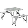 Portable Aluminum Folding Picnic Table with 4 Integrated Seats - 1