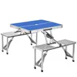 Portable Aluminum Folding Picnic Table with 4 Integrated Seats - 2