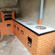 4-Burner L-Shaped Energy Saving Firewood & Charcoal Stove with Grill - 3