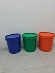 40-Litre Green Plastic Bucket with Lid and Handle - 2