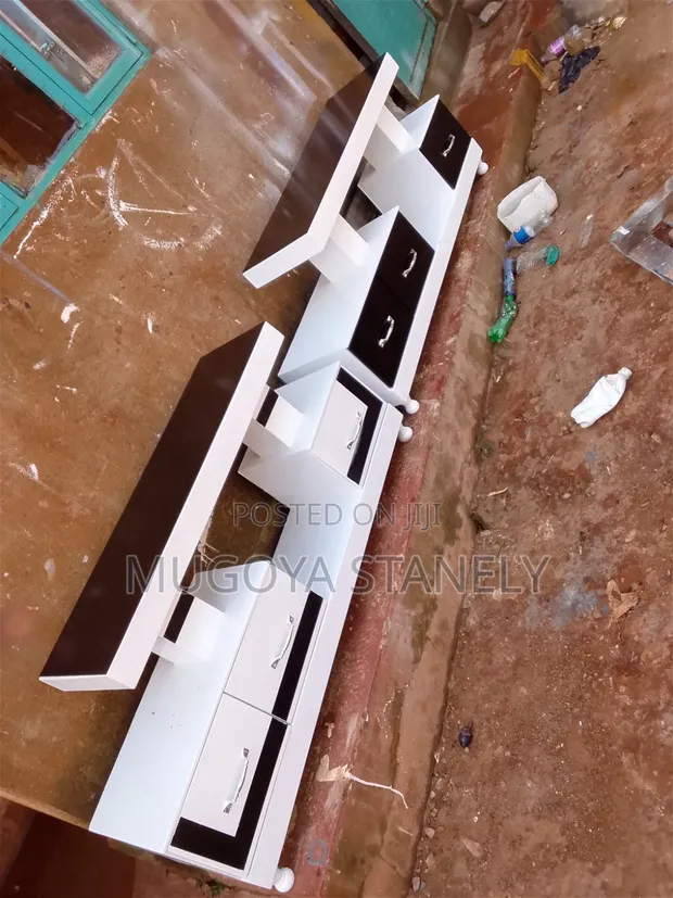 Wood-Mode TV Stand with Drawers - White - 1