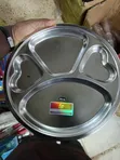 Stainless Steel Partitioned Dinner Plates - 12 pcs - 2