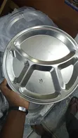 Stainless Steel Partitioned Dinner Plates - 12 pcs - 4