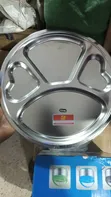 Stainless Steel Partitioned Dinner Plates - 12 pcs - 5