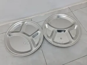 6pcs Stainless Steel Silver Dinner Plates