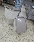 Off White Rattan Laundry Basket - 4