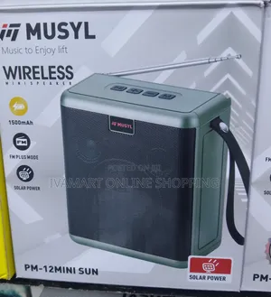 MUSYL PM-12 Mini Sun Speaker - Solar Powered, FM Radio, Bluetooth