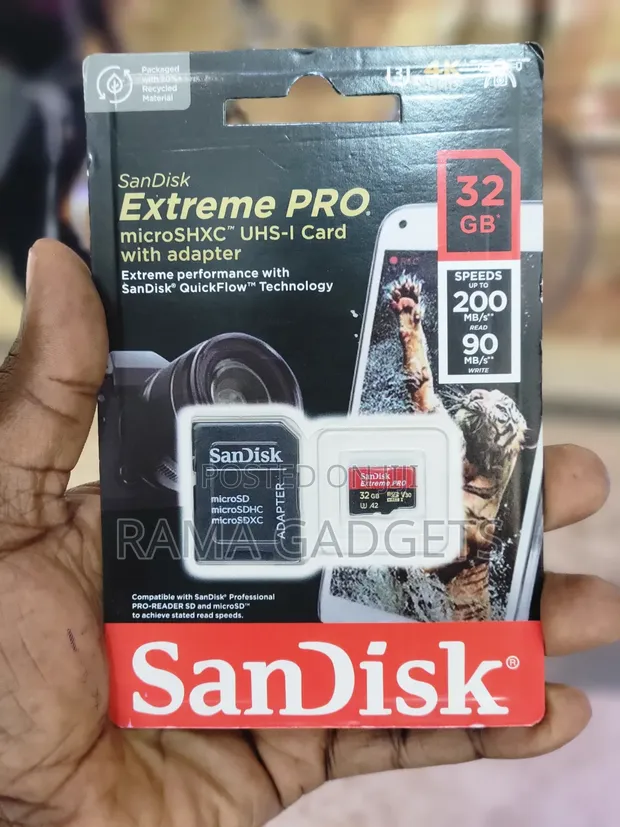 SanDisk Extreme PRO 32GB microSDXC UHS-I Memory Card - 1