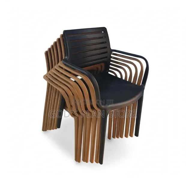 Globe Plastic Garden Chairs (Black) - 1