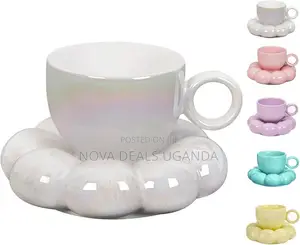 Cute Sunflower Coffee Mug with Saucer Set