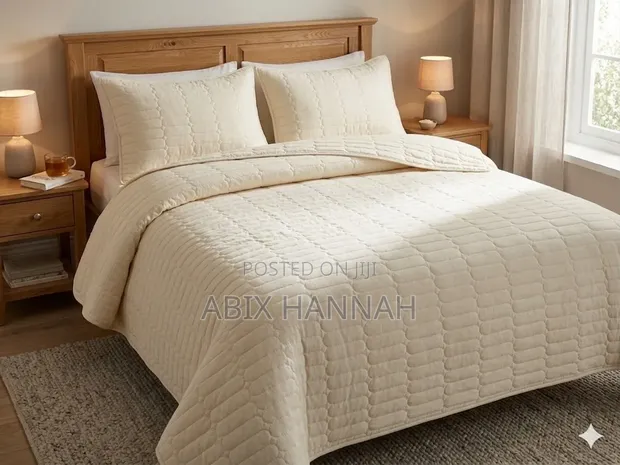 3pc Quilted Cotton Bedspread Set - 1