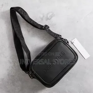 Luxury Essentials Men's Waist Pack - Letter Logo Leather