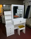 Affordable Dressing Mirror with Storage and Seat - 1
