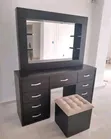 Affordable Dressing Mirror with Storage and Seat - 2