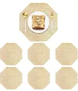 6pcs Gold Octagon Placemats - 2
