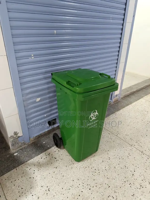 120 Litre Plastic Dust Bin - Green - 1