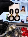 Fashion Earrings - Silver, Gold, Black - 3