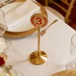 Gold Polished Stainless Steel Table Number Stand - 3