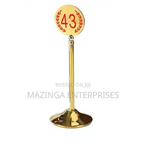 Gold Polished Stainless Steel Table Number Stand