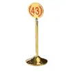 Gold Polished Stainless Steel Table Number Stand - 4