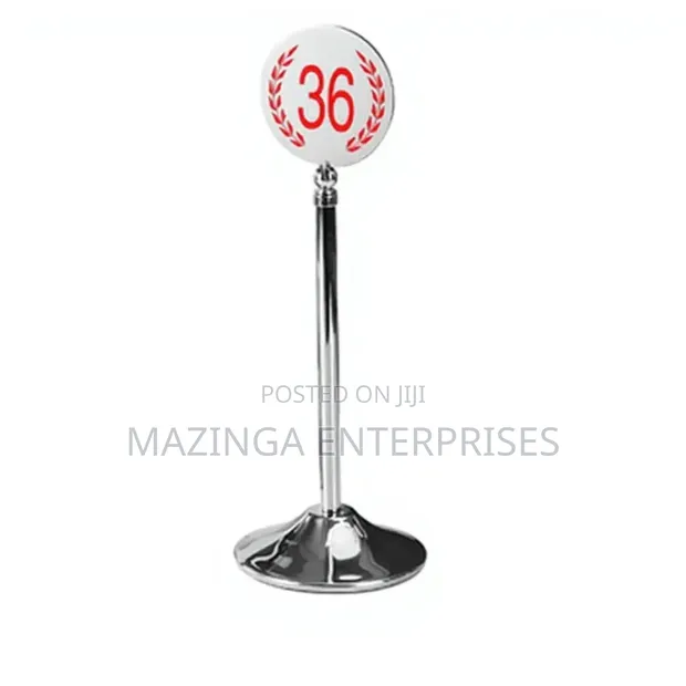 Polished Chrome Stainless Steel Table Number Stand - 1