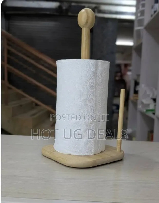 Bamboo Wooden Paper Towel Holder | Countertop Tissue Stand - 1