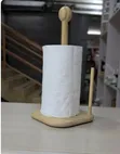 Bamboo Wooden Paper Towel Holder | Countertop Tissue Stand - 1