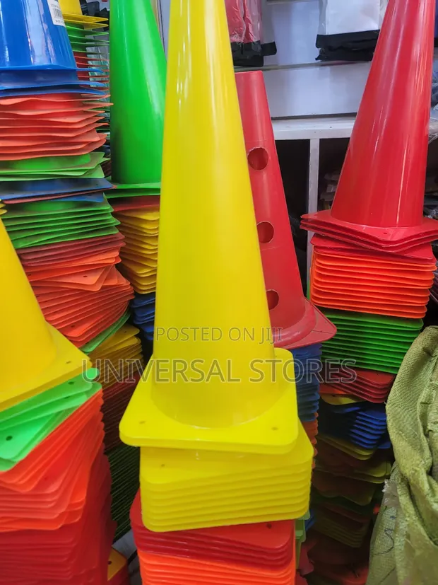 Long Plastic Football Training Cones - 1