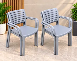 1pc Outdoor Plastic Chairs with Armrests