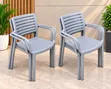 1pc Outdoor Plastic Chairs with Armrests - 1