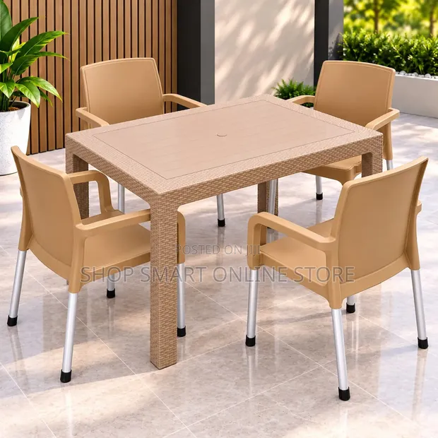 Brand New Outdoor Plastic Table and Chairs Set - 1
