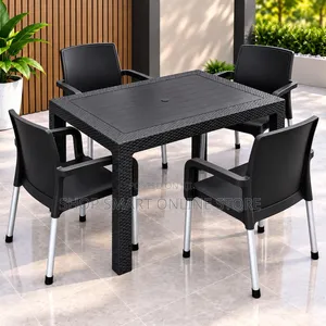 Modern Plastic Dining Table and Chairs Set