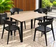 Dining Table and 4 Plastic Chairs Set - 1